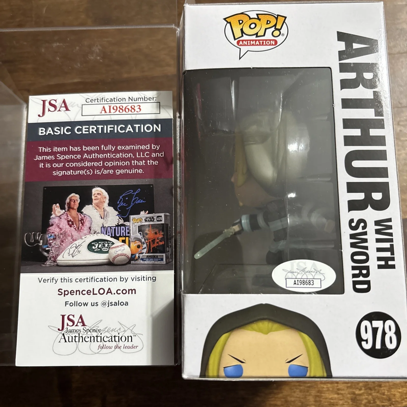 Eric Vale — Eric Vale ARTHUR Signed Funko Pop 978 Fire Force JSA, image 3