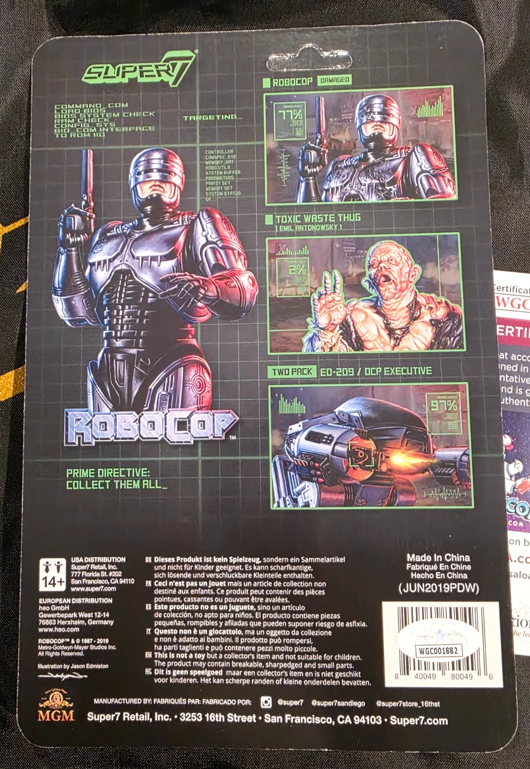 Peter Weller — PETER WELLER SIGNED ROBOCOP REACTION ACTION FIGURE JSA COA, image 5