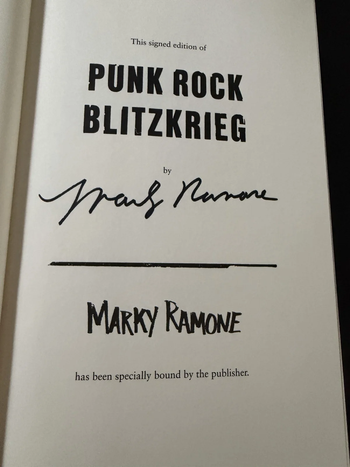 Ramones Marky Ramone My Life as a Ramone Signed/Autographed HCDJ First Ed, image 2