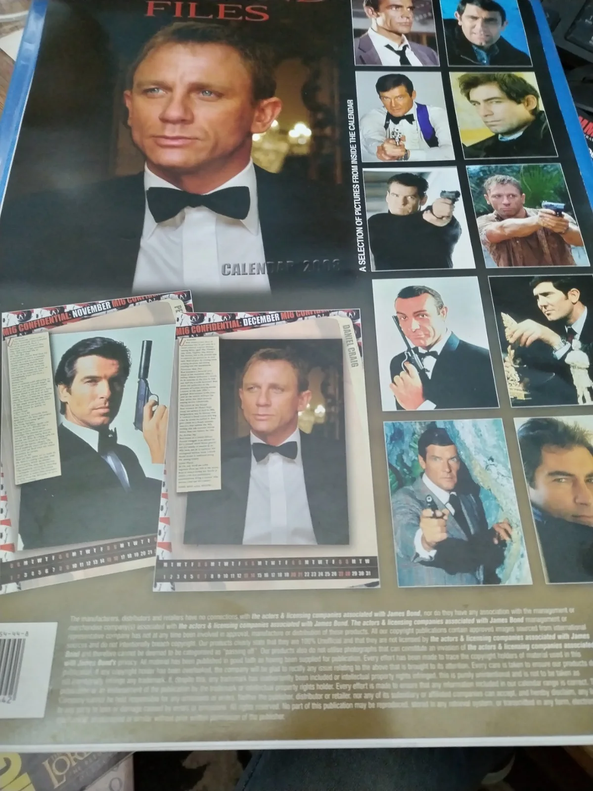 The Bond Files Calendar 2008 Large 30cm x 42cm Unused With Biography Please Read, image 2