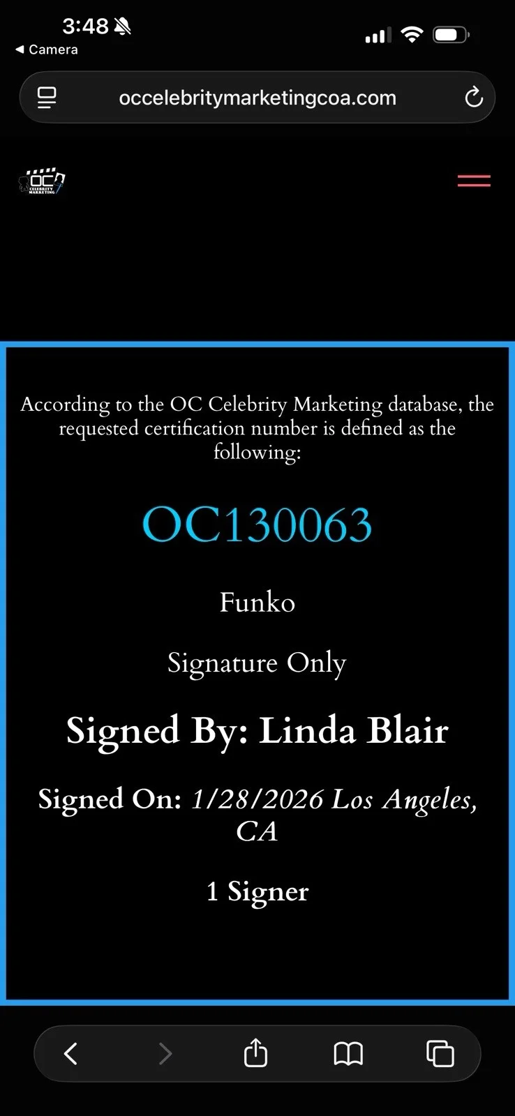 Linda Blair Signed Regan Funko Pop #1967 The Exorcist Autographed Horror, изображение 5