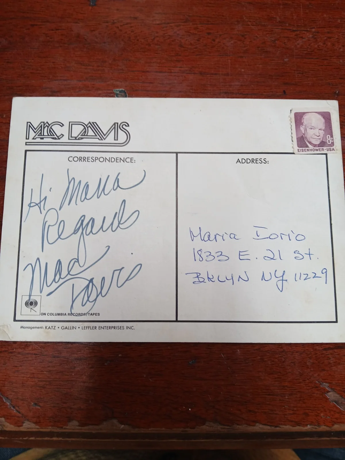 Mac Davis Signed 5x7 Postcard, image 2