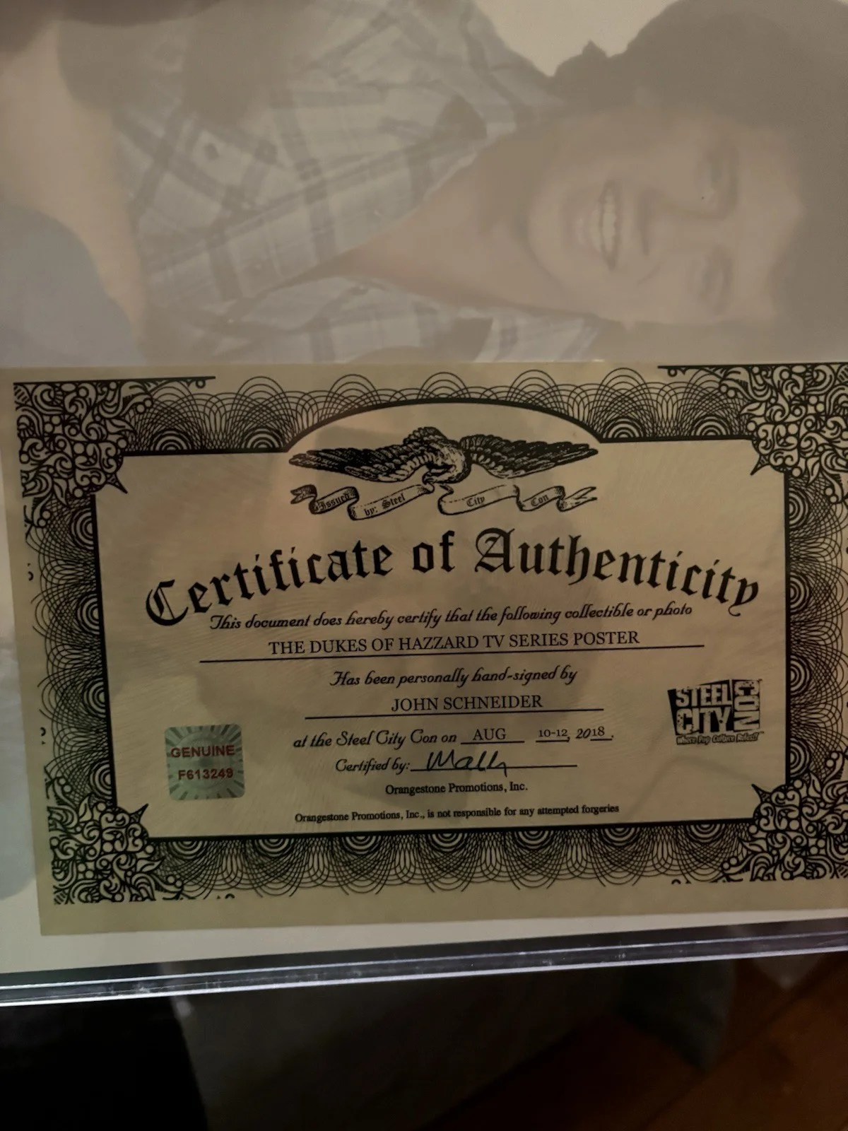 Dukes Of Hazzard Poster Autograph W/COA, изображение 2