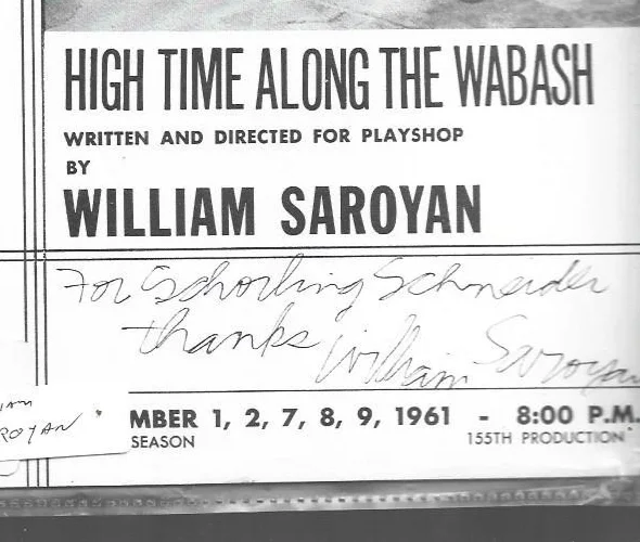 Original Hand Signed William Saroyan autograph on program, изображение 2