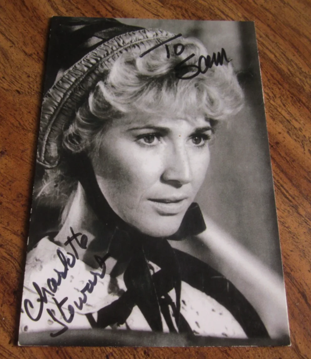 Charlotte Stewart — Charlotte Stewart Signed 4X6 Photo "Little House on the Prairie" Miss Beadle