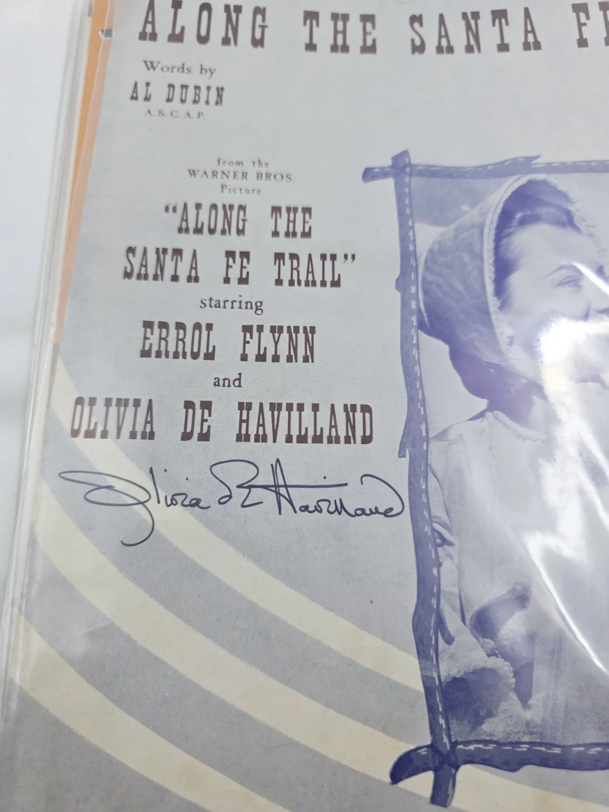 Olivia De Havilland Signed Autographed Sheet Music 12x9, image 2