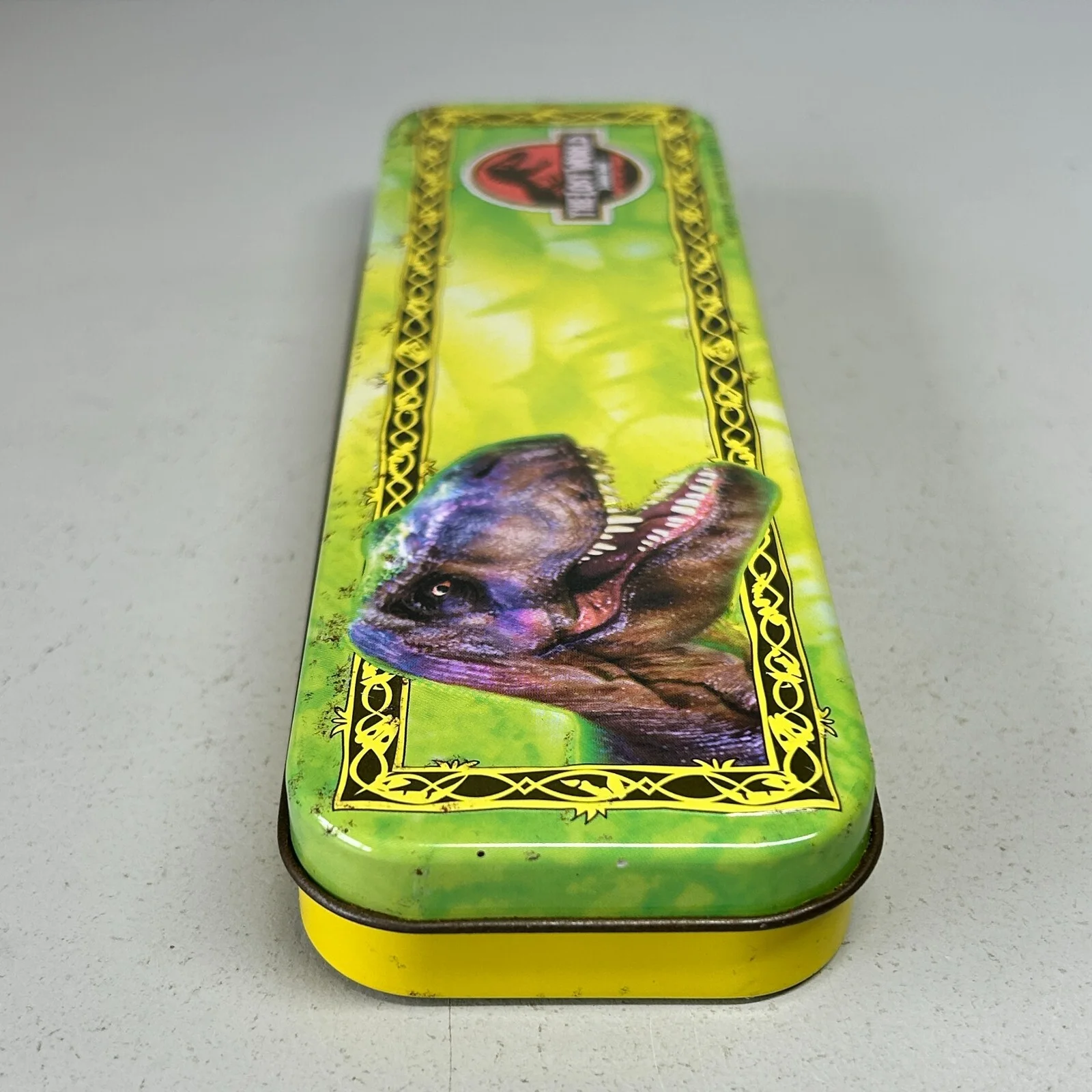 Vintage Jurassic Park The Lost World Metal Pencil Tin Tetley Promo 1997, изображение 2