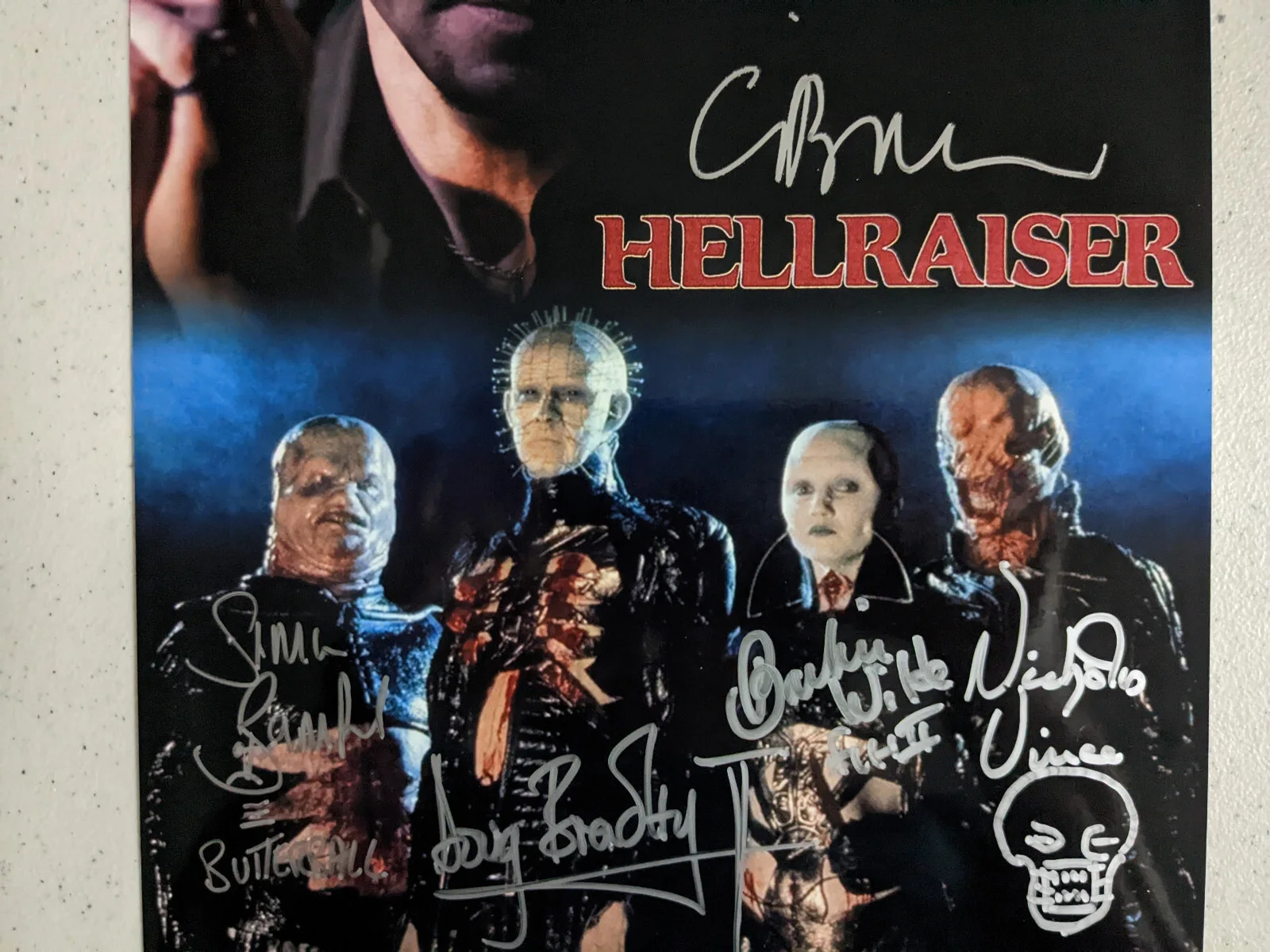 Doug Bradley — 5X Signed CLIVE BARKER DOUG BRADLEY CENOBITES Hellraiser 8x10 Photo BAS JSA A, image 2