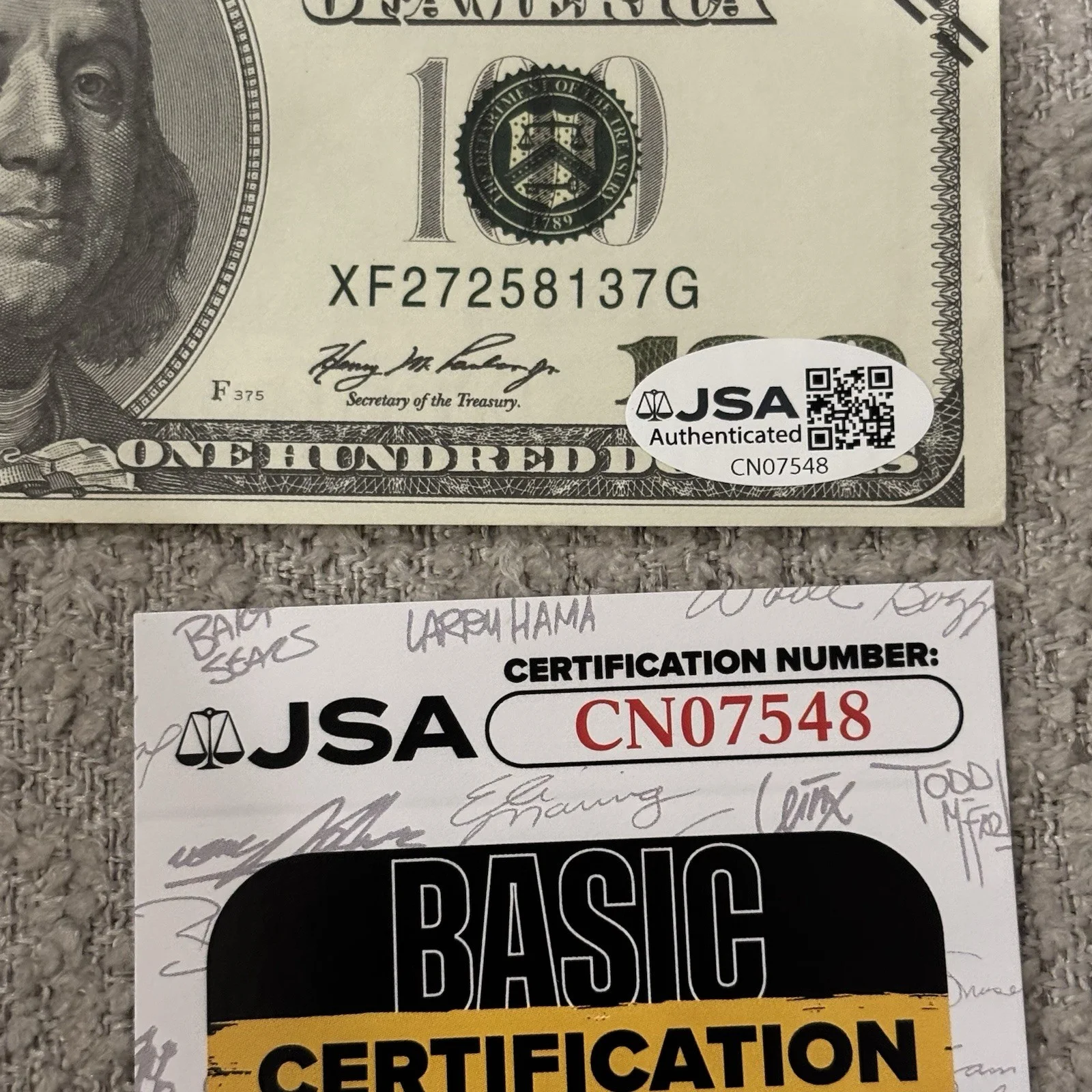 Mr Beast — Mr Beast Signed Autograph Novelty Currency $100 Dollar Bill JSA COA YouTuber, image 4