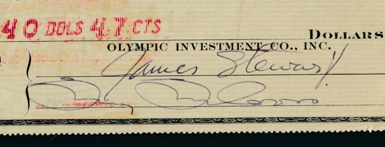 James Stewart - 1952 Signed Business Check w/Orig 1949 Still- The Stratton Story, изображение 3