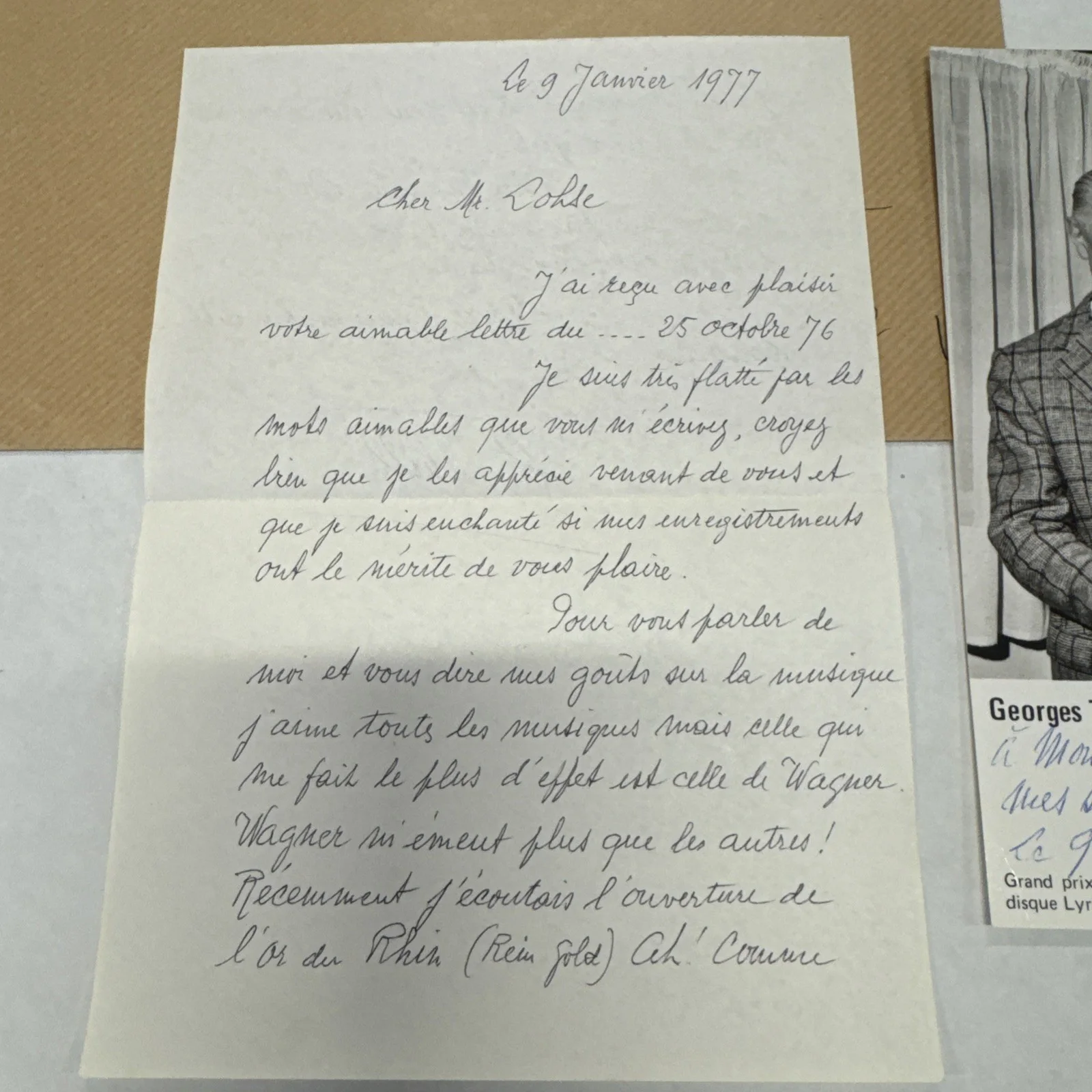 GEORGES THILL Signed Autographed 3 Letters And Photograph French Tenor, изображение 3