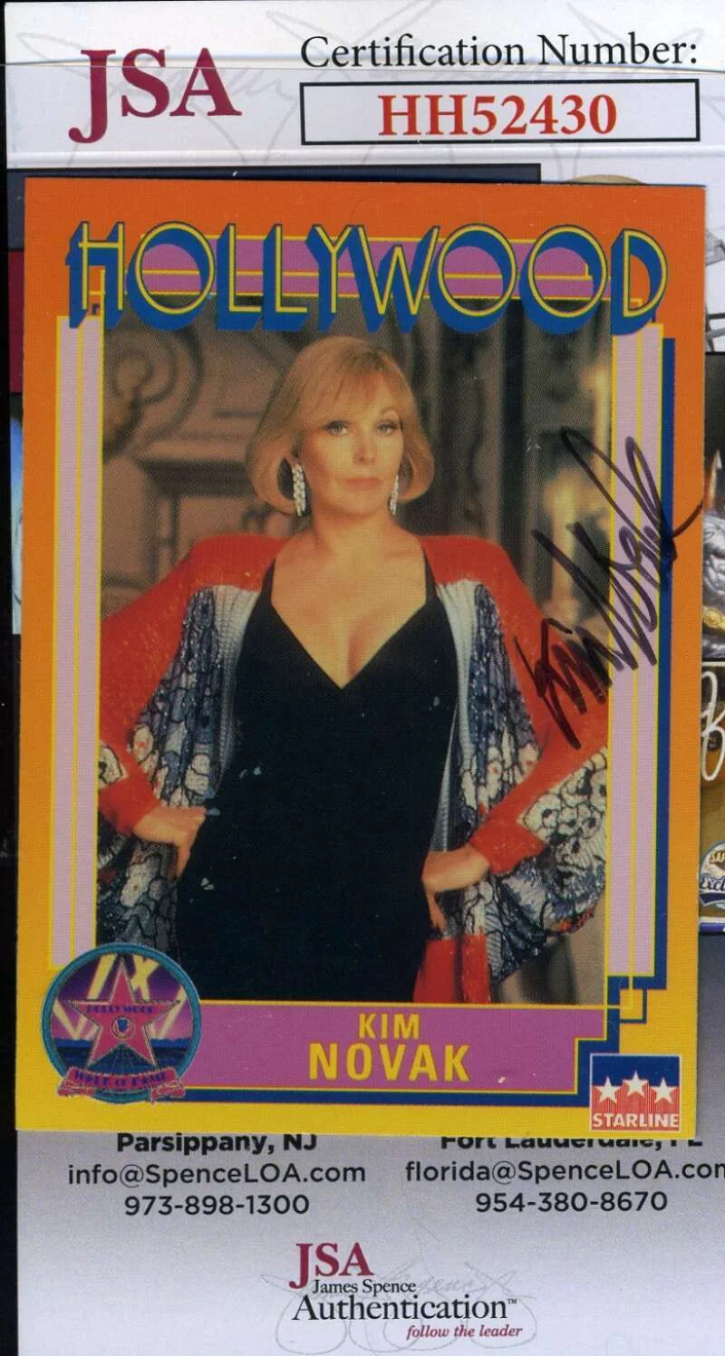 Kim Novak — Kim Novak JSA Coa Signed 1991 Starline Hollywood Card Autograph