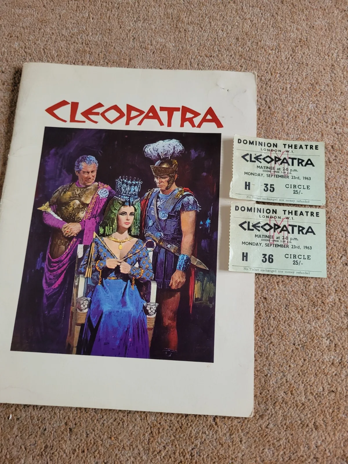 Cleopatra, Film Programme, 1963 With Ticket Stubbs, image 4
