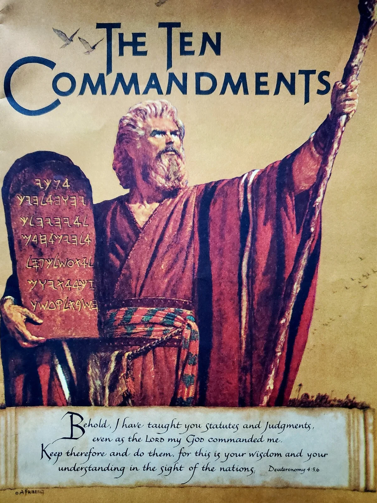 BEN HUR VINTAGE 1959 FLYER *PLUS* THE TEN COMMANDMENTS VINTAGE 1956 BROCHURE, изображение 3