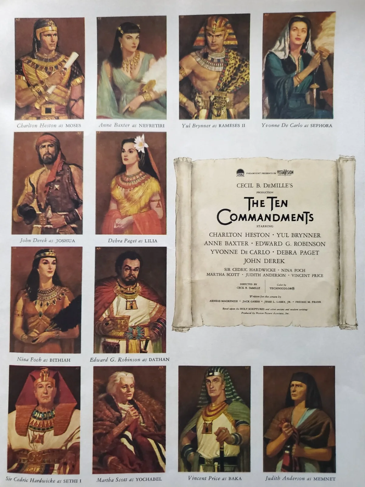 BEN HUR VINTAGE 1959 FLYER *PLUS* THE TEN COMMANDMENTS VINTAGE 1956 BROCHURE, изображение 4