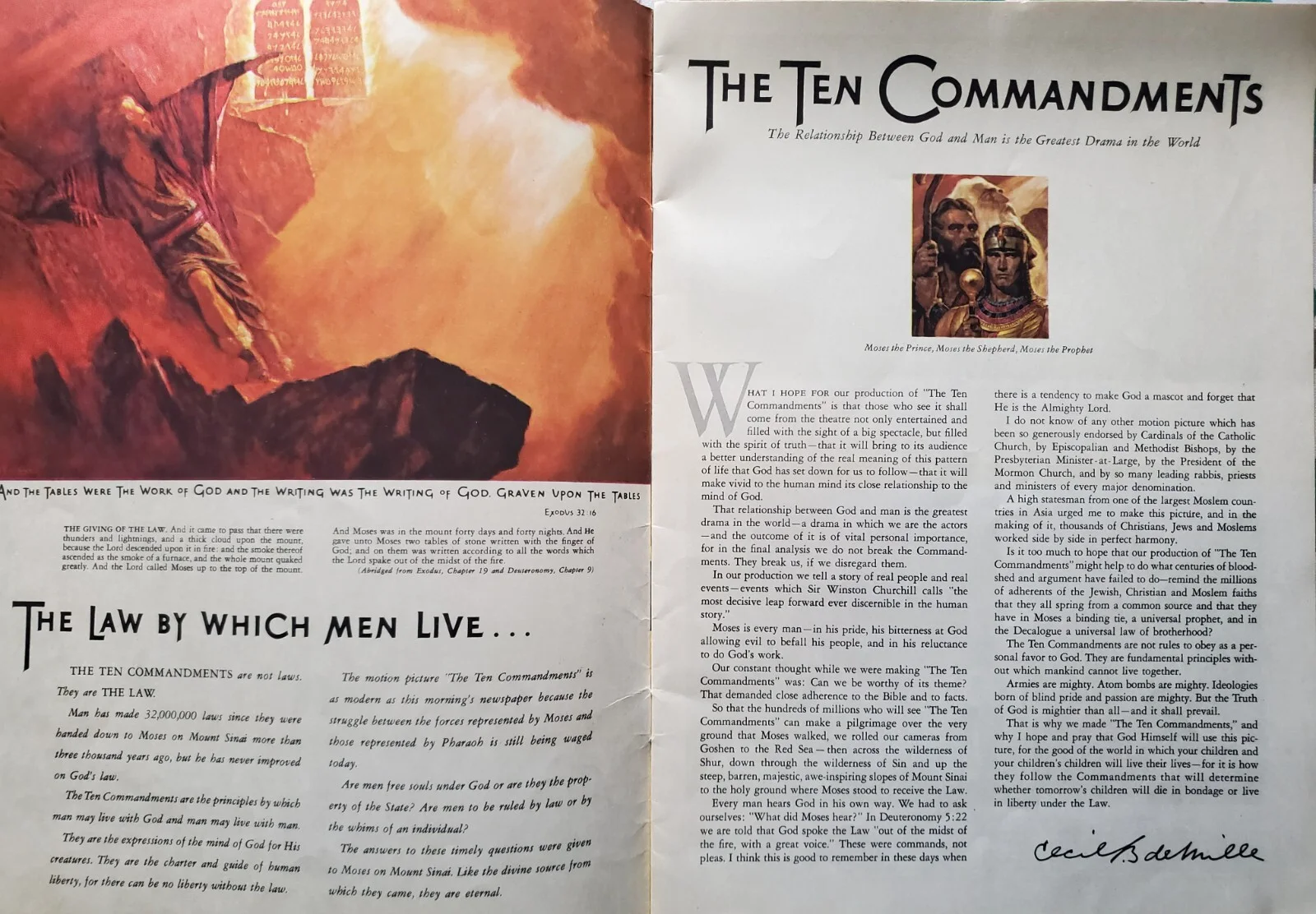 BEN HUR VINTAGE 1959 FLYER *PLUS* THE TEN COMMANDMENTS VINTAGE 1956 BROCHURE, изображение 5