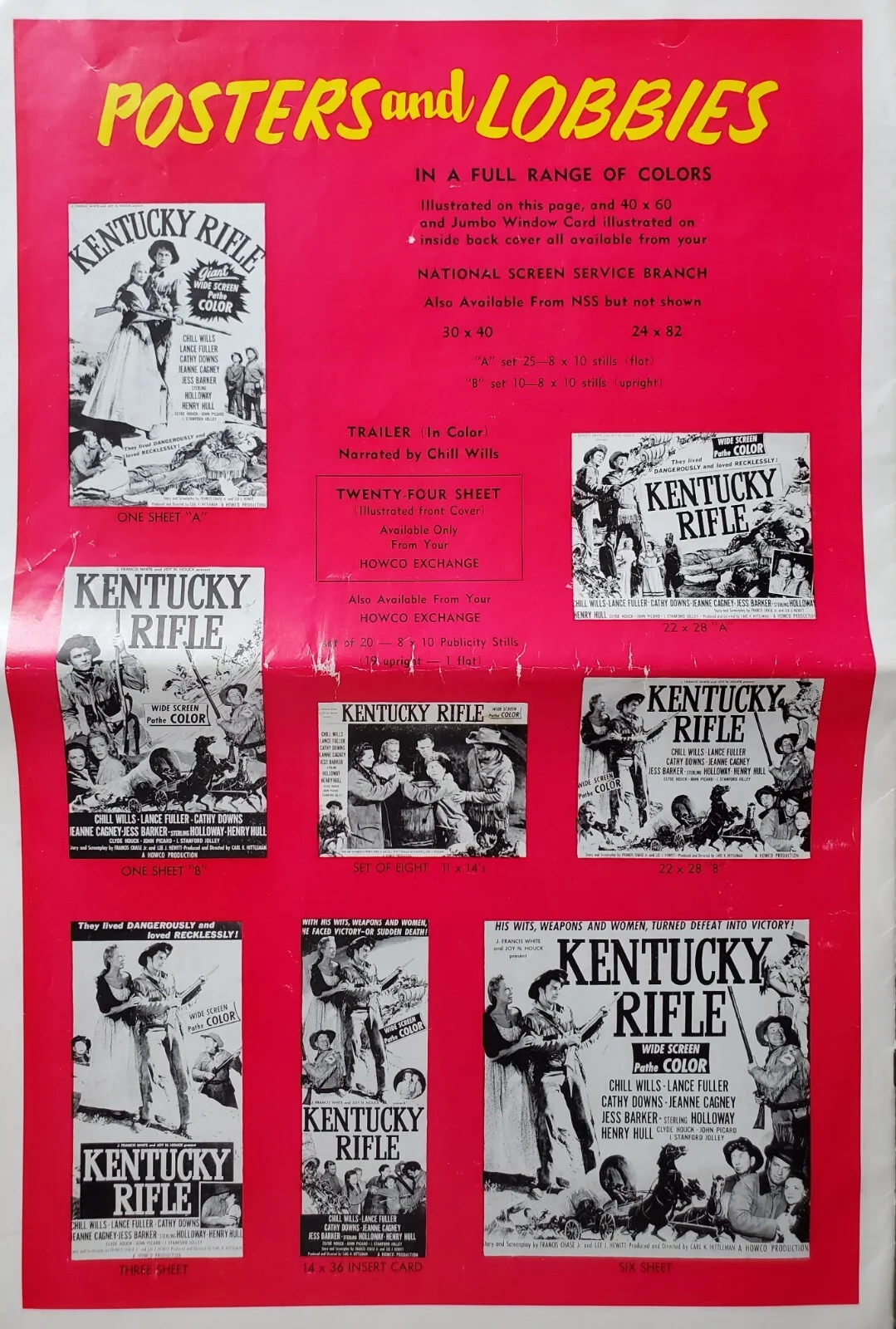 KENTUCKY RIFLE - VINTAGE 1955 US PRESSBOOK - CHILL WILLS, LANCE FULLER - WESTERN, image 2