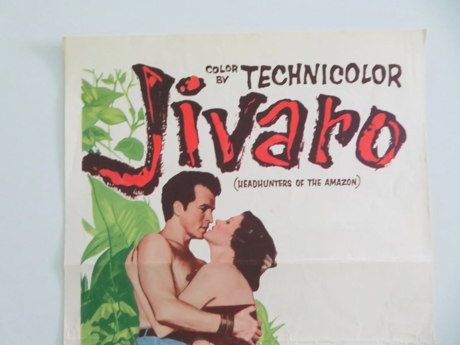 Jivaro US Insert Poster Fernando Lamas Rhonda Fleming 1953, изображение 2