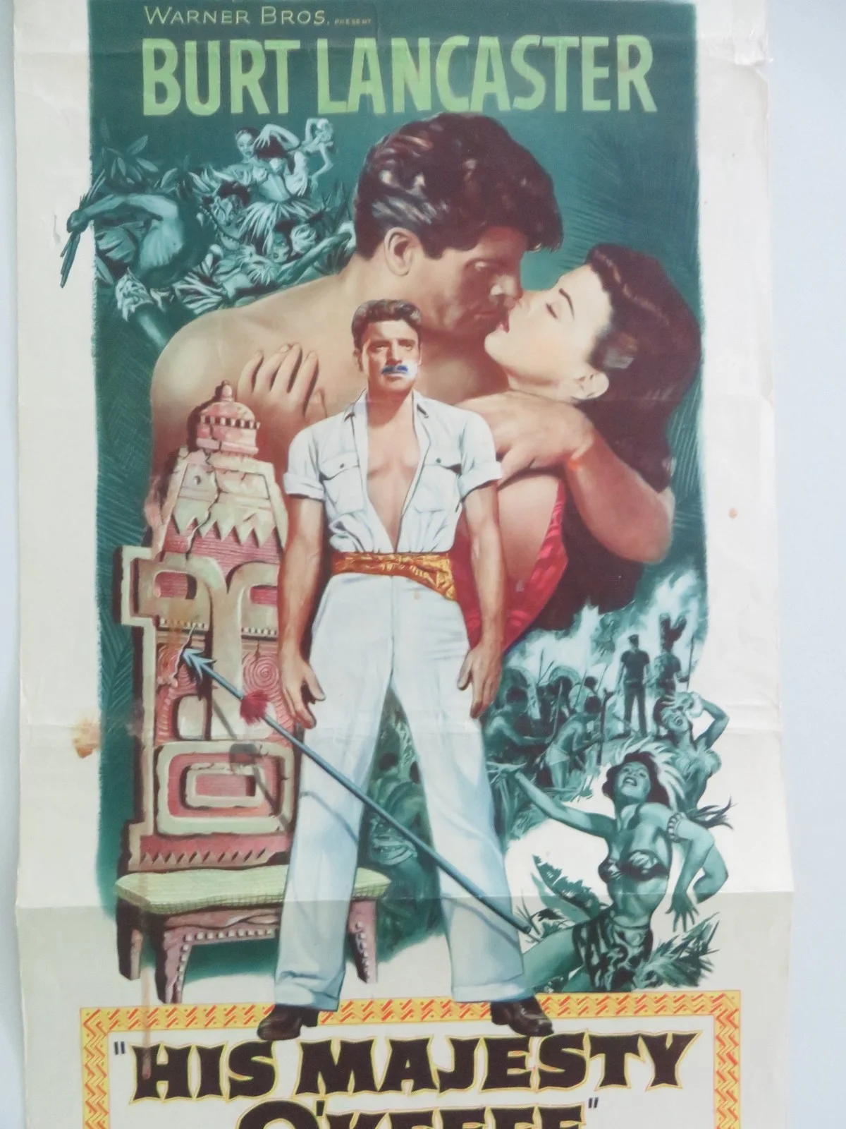 His Majesty O'Keefe US Insert Poster Burt Lancaster Joan Rice 1954, изображение 3