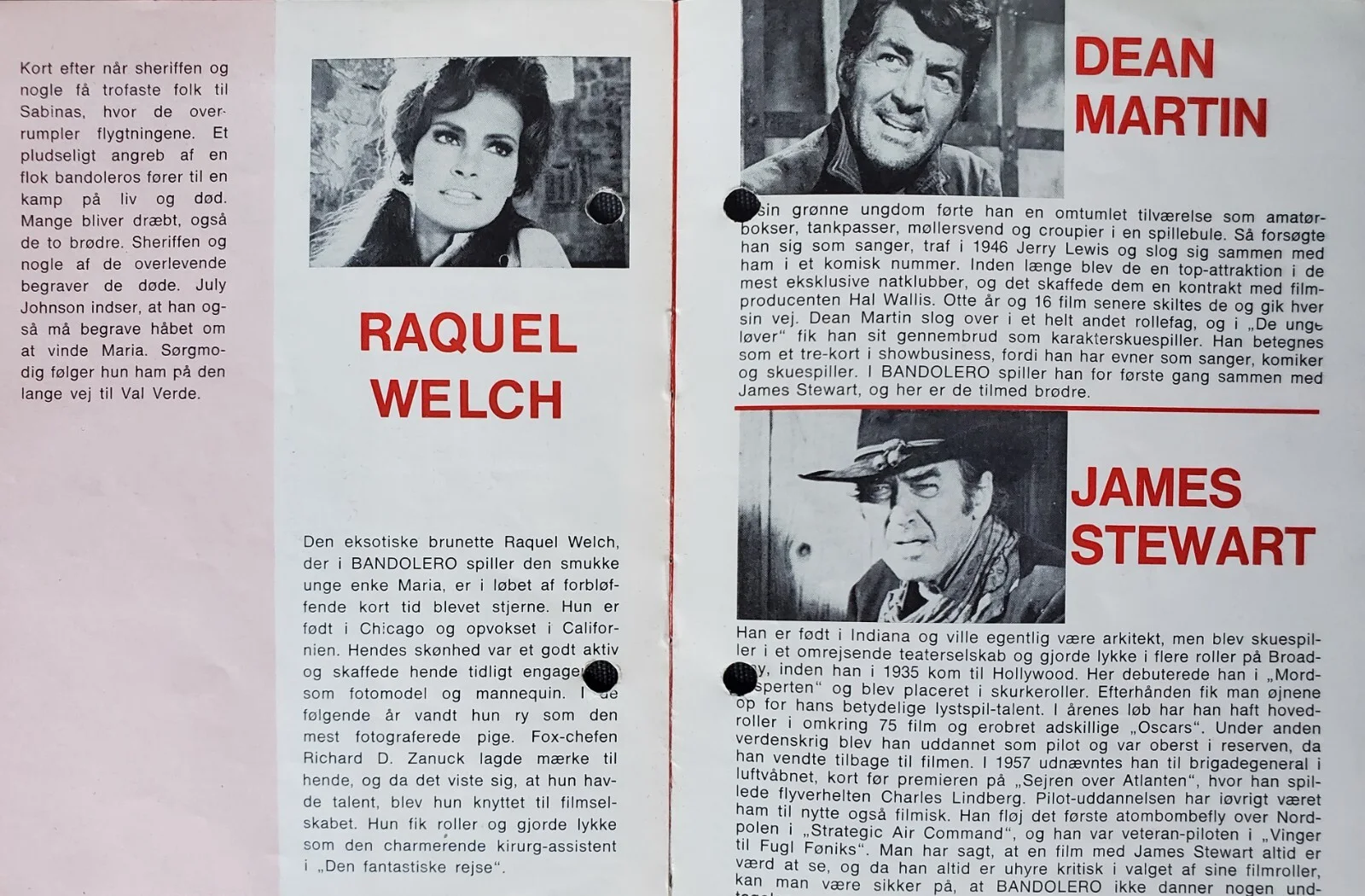 BANDOLERO - VINTAGE ORIGINAL 1968 DANISH PROGRAM - RAQUEL WELCH, JAMES STEWART, изображение 3