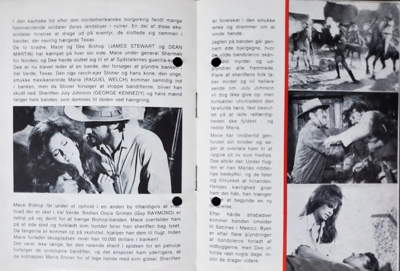 BANDOLERO - VINTAGE ORIGINAL 1968 DANISH PROGRAM - RAQUEL WELCH, JAMES STEWART, изображение 4