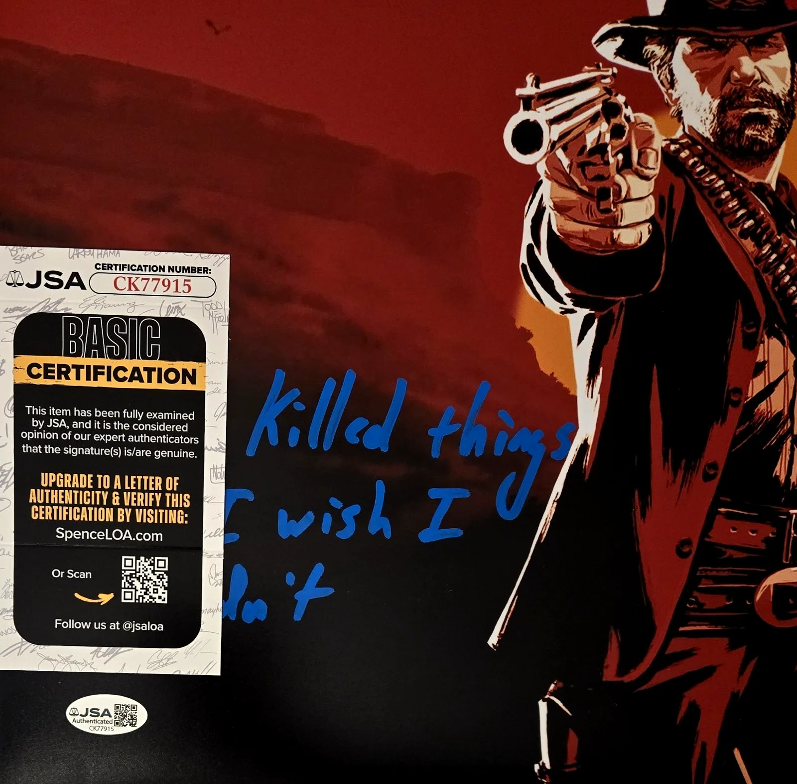 Roger Clark — Roger Clark Signed Photo Red Dead Redemption Arthur Morgan 11x17 JSA COA 915, изображение 2