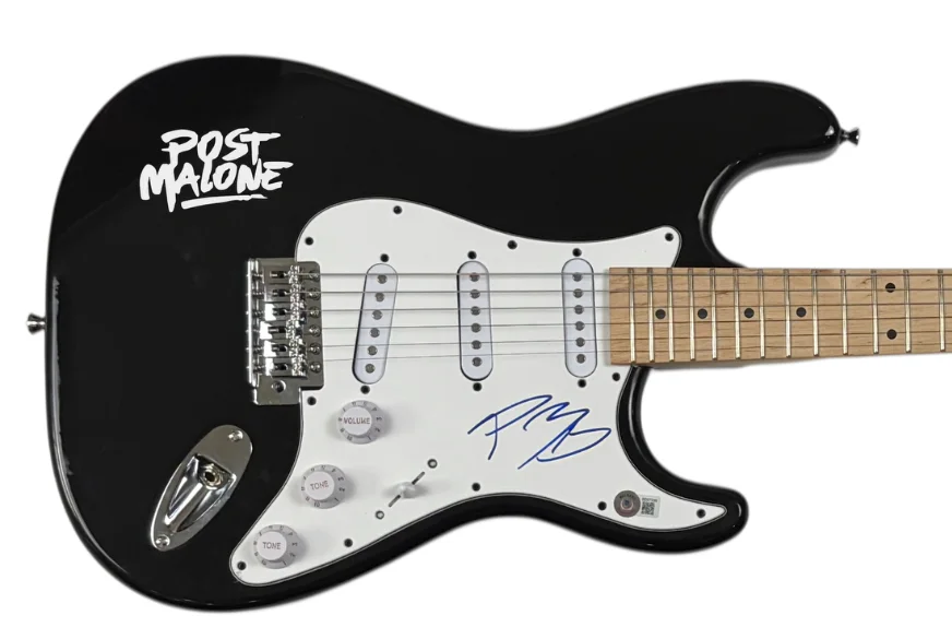 Post Malone Signed Autograph Electric Guitar Austin Post Beckett COA, image 4