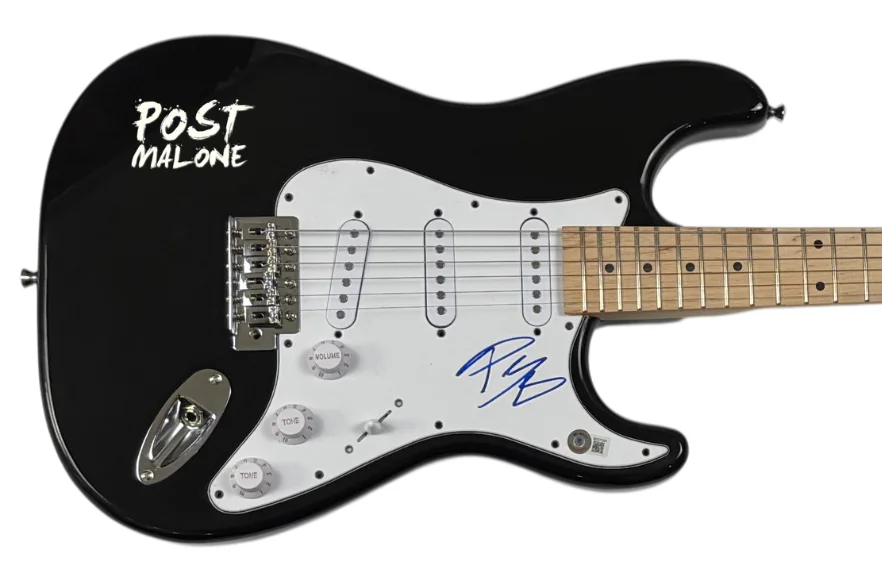 Post Malone Signed Autograph Electric Guitar F-1 Trillion Austin Post BAS COA, image 4