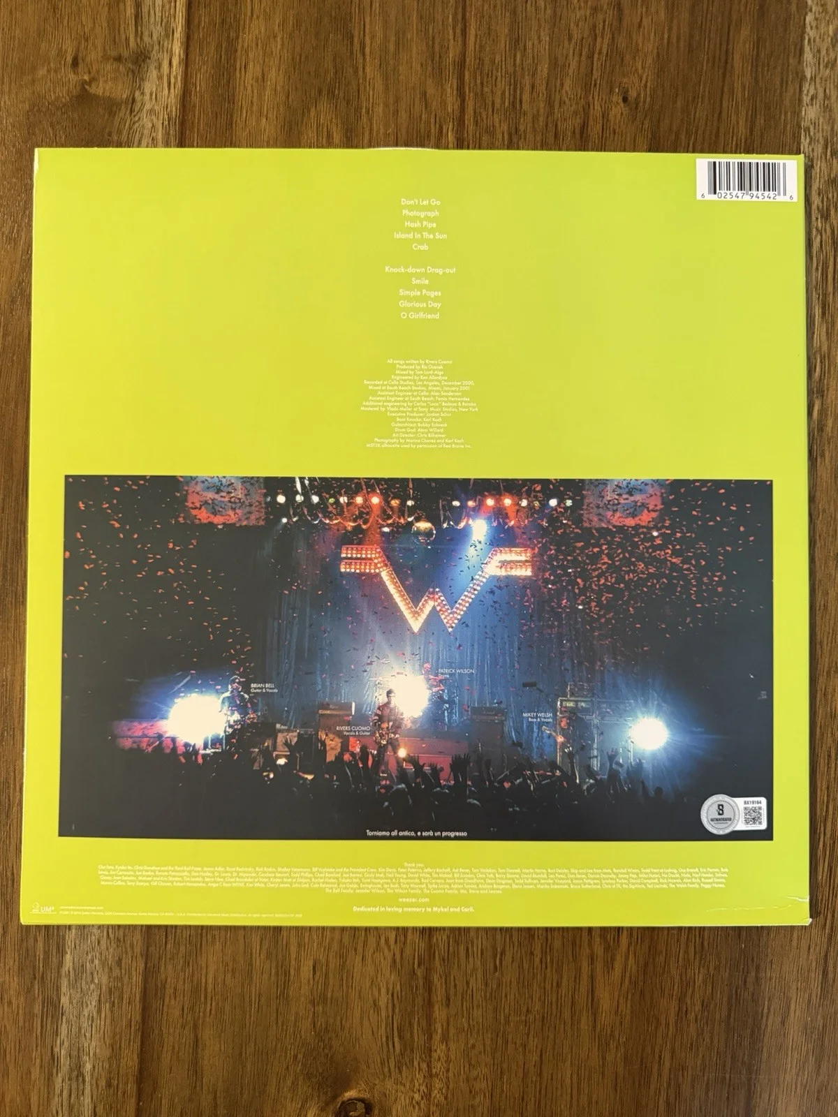 Rivers Cuomo ‘Weezer’ Band Signed Vinyl Album ‘Green Album’ Autograph Beckett, изображение 3