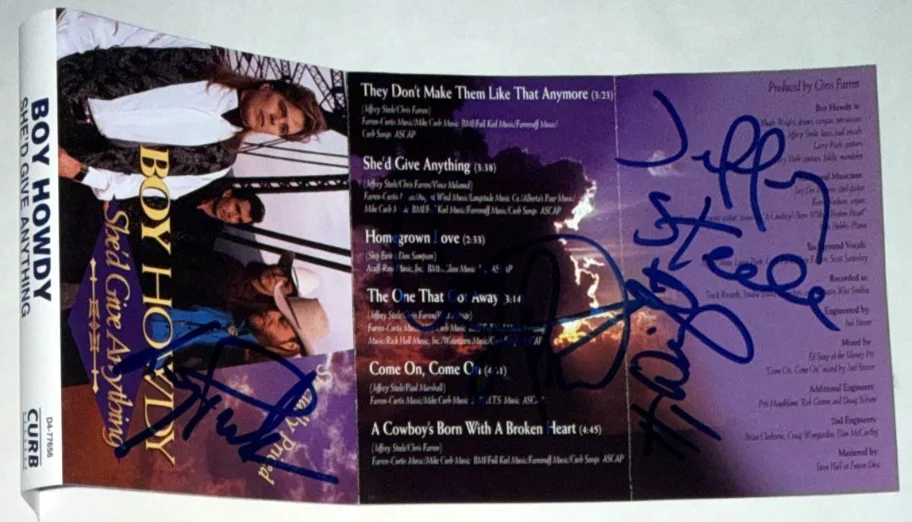 Boy Howdy band hand SIGNED Cassette Lot Howdywood & Shed Give Anything COA, изображение 4