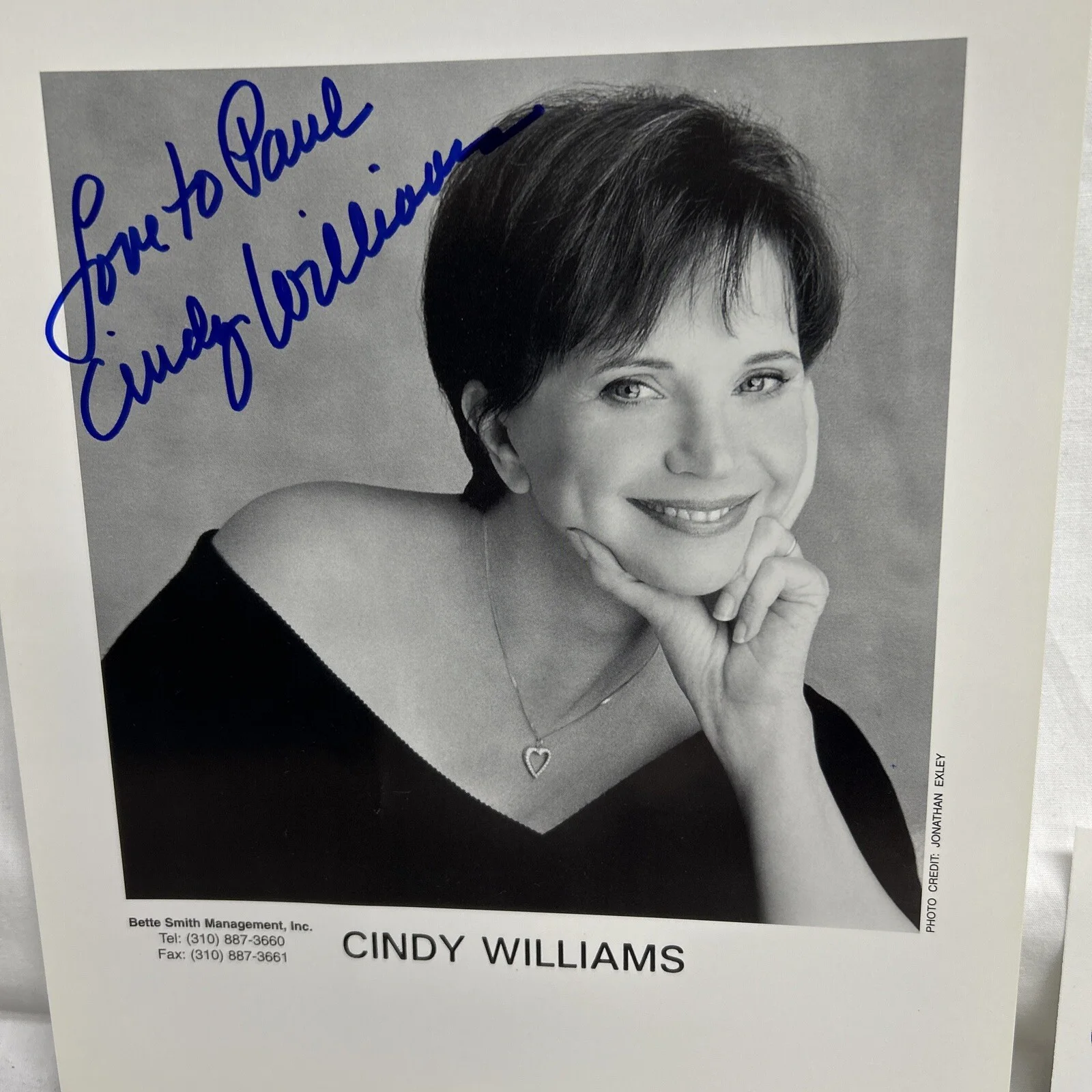 Cindy Williams — Cindy Williams American Actress Producer B/W Picture & Signature Index Card, изображение 2