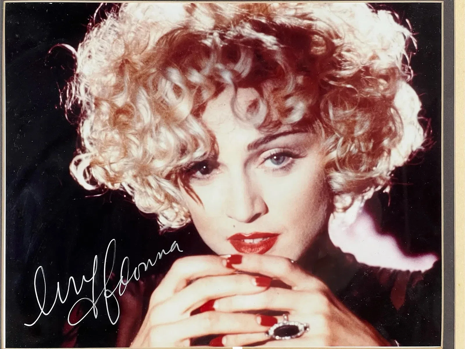 Vintage Madonna Signed Autographed Photo Framed & Matted Material Girl 16X13, изображение 2