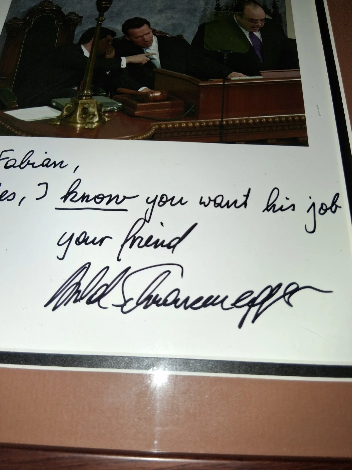 Arnold Schwarzenegger — Arnold Schwarzenegger Autograph Signed Framed California GOVERNOR to Council Mem, image 2