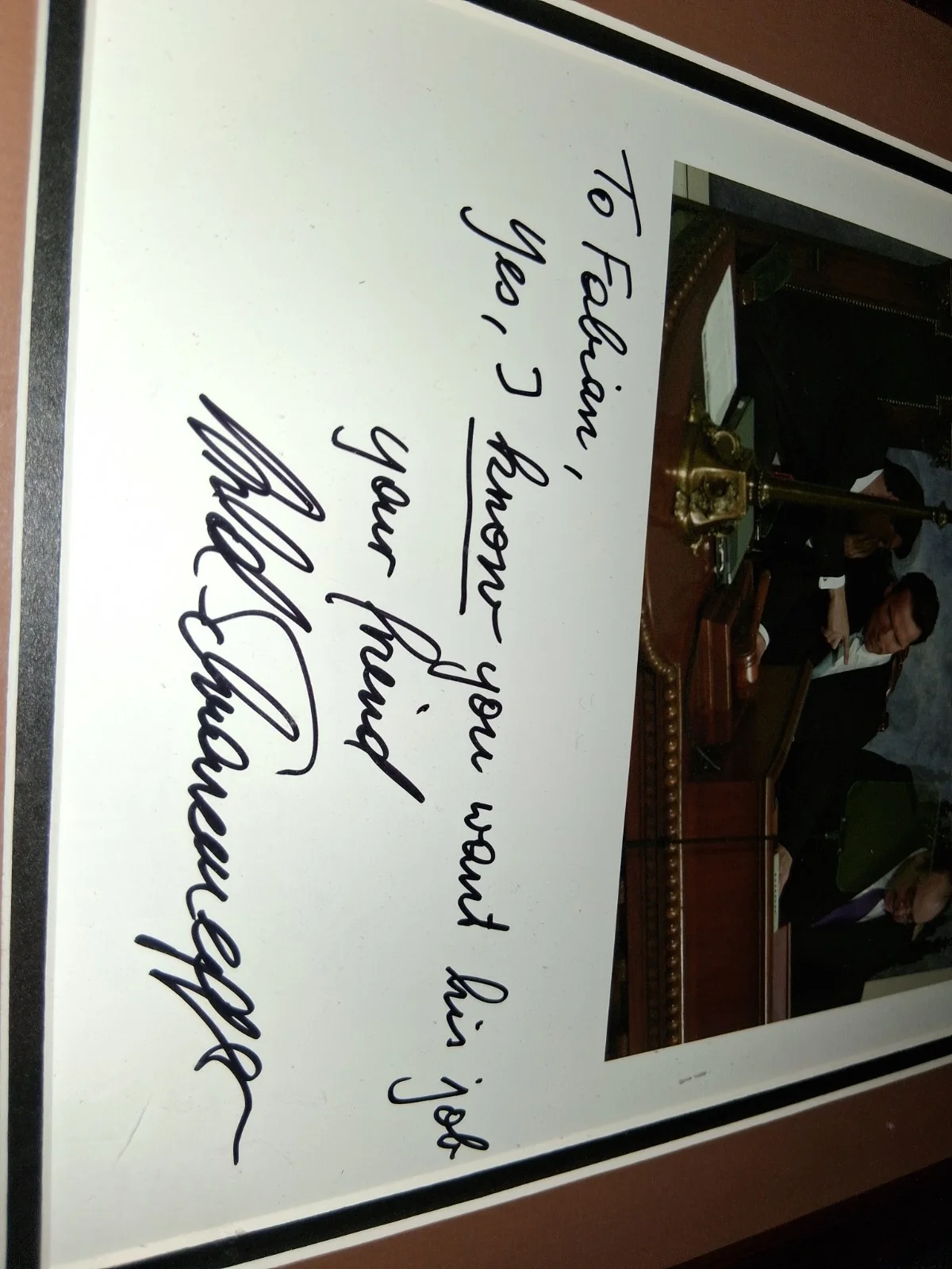 Arnold Schwarzenegger — Arnold Schwarzenegger Autograph Signed Framed California GOVERNOR to Council Mem, image 3
