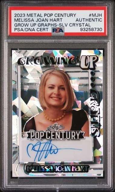 melissa joan hart — 2023 Melissa Joan Hart Metal Pop Century Auto Growing Up Silver Crystal /10 PSA