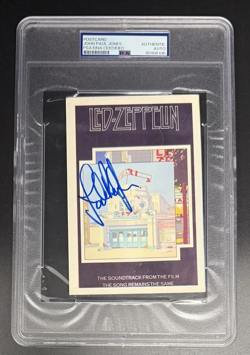 John Paul Jones — John Paul Jones Signed Autograph PSA/DNA Slabbed Led Zeppelin Postcard COA Rare