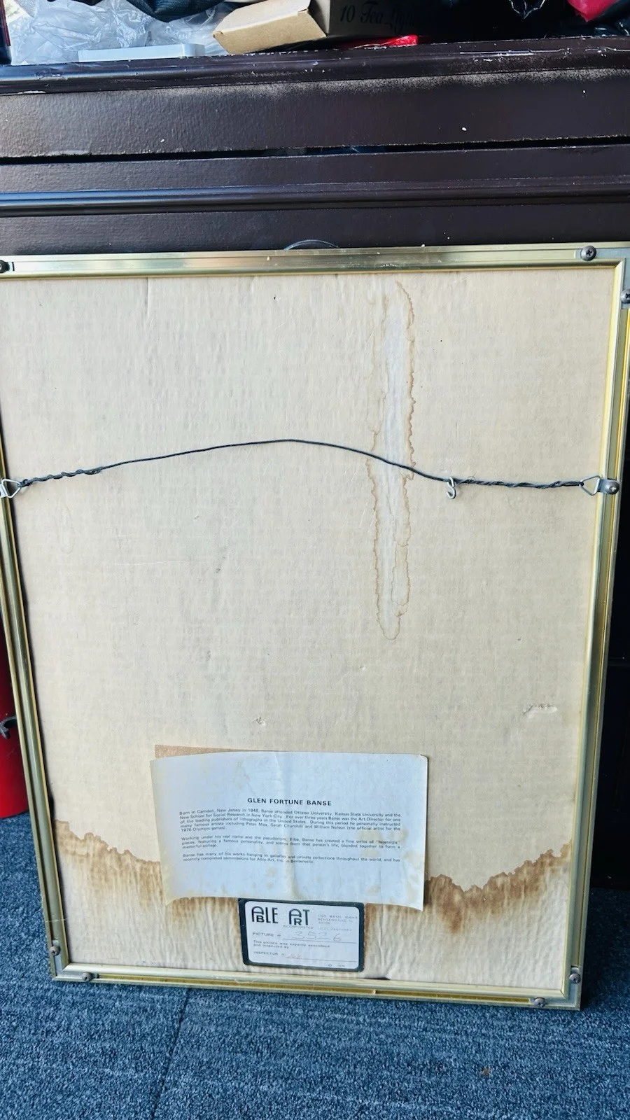 Signed GLENN FORTUNE BANSE (1948-2018) FRANK SINATRA PORTRAIT 1975 20-3/8 X 26, image 2