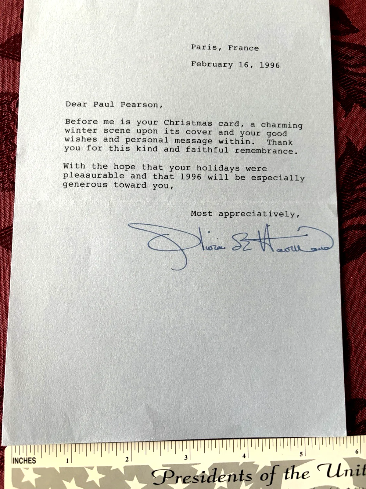 Olivia De Havilland — ORIGINAL-Olivia De Havilland~ Signed/Autograph Letter, image 4