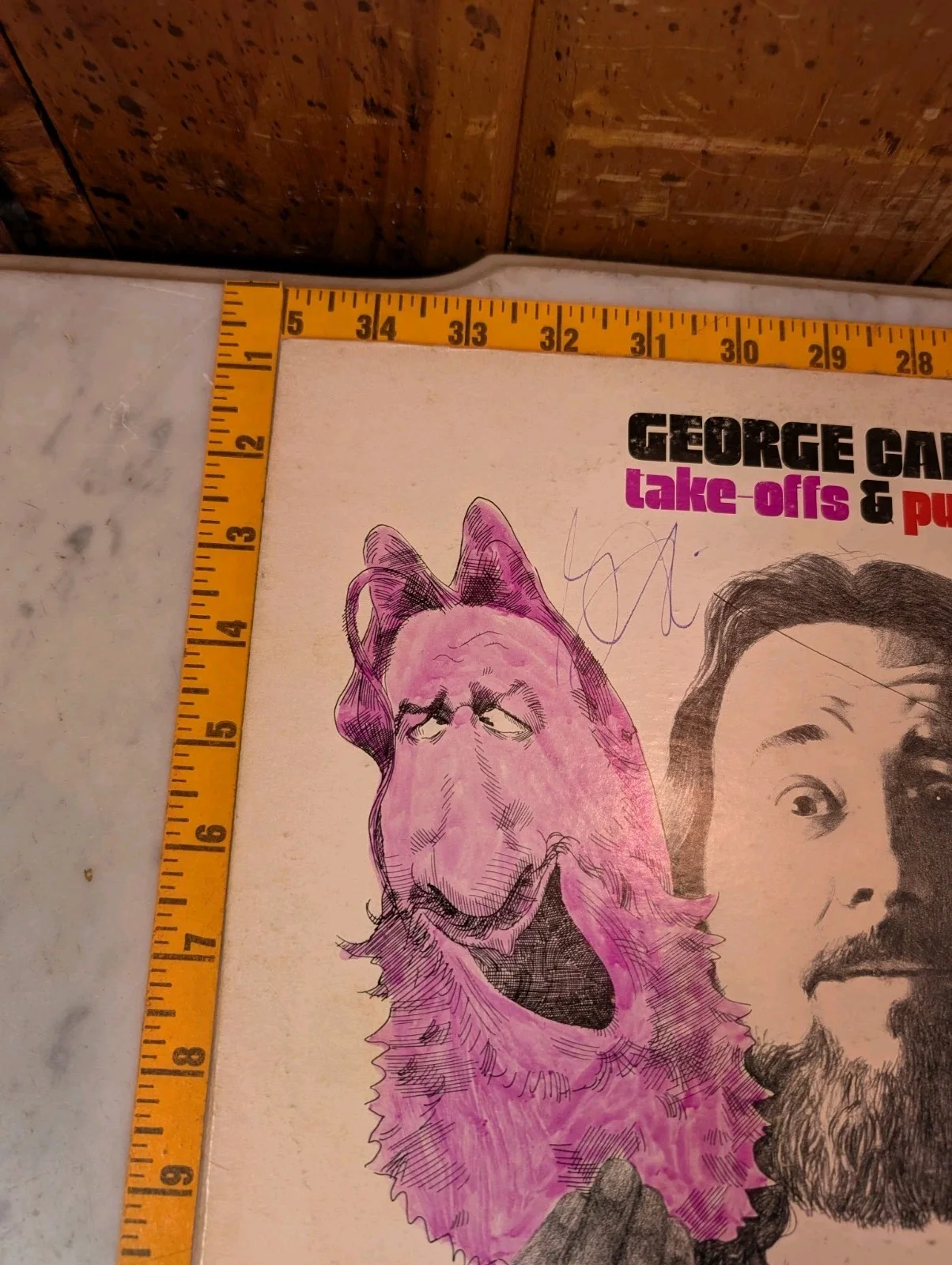 SIGNED George Carlin Take-offs & Put-ons Record Album With Show Tickets, изображение 2