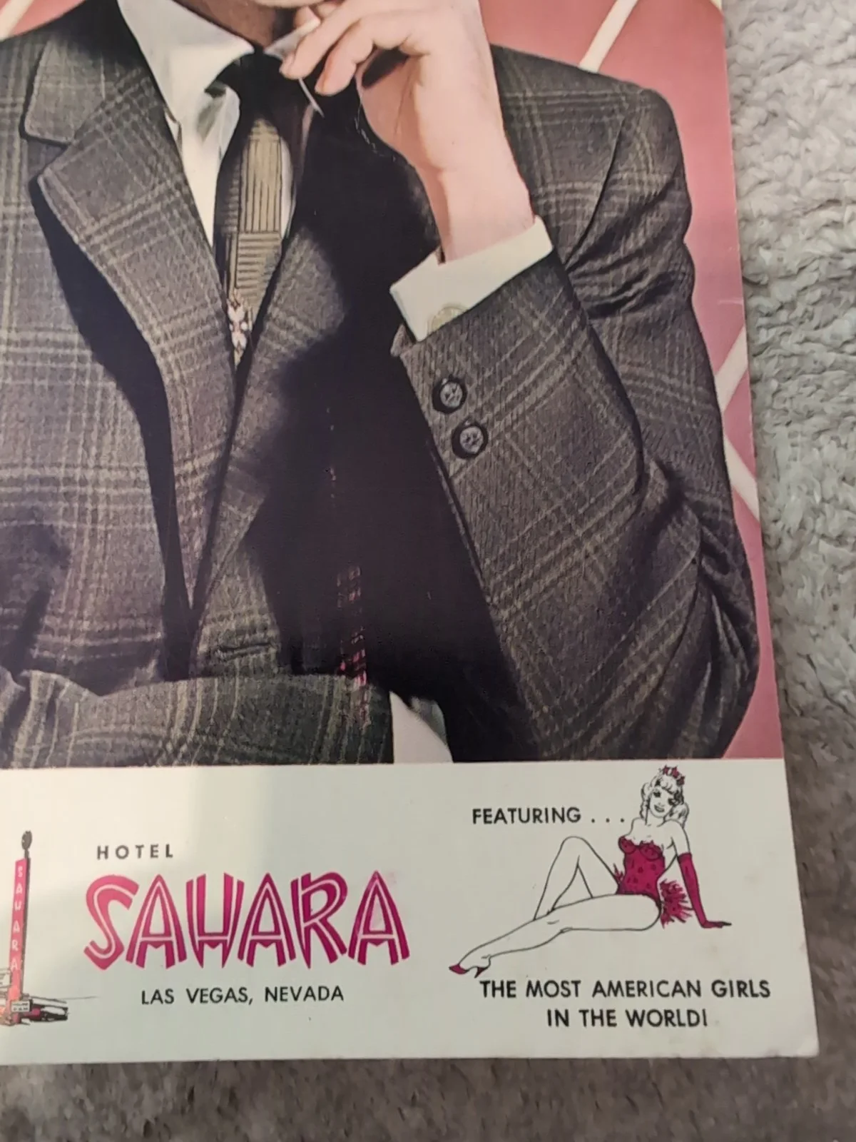 Johnny Carson — Johnny Carson Signed Autographed Pre Tonight Show Sahara Casino Postcard, image 3