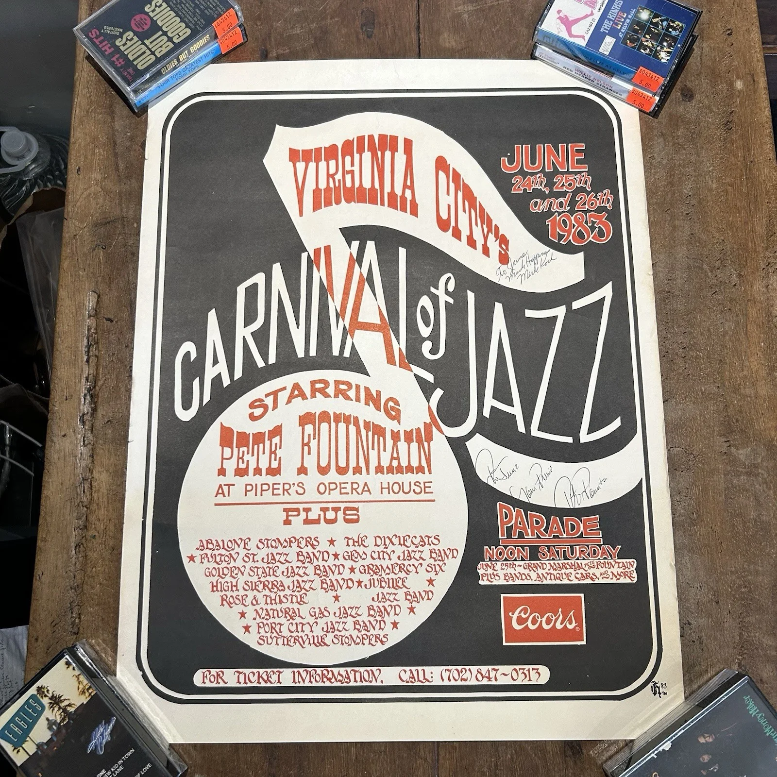 Pete Fountain Merl Koch Signed 1983 Carnival Of Jazz Poster 15x20 RWP2 VP, изображение 3
