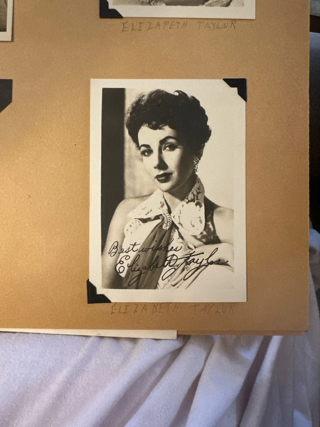 Elizabeth Taylor — Vintage Elizabeth Taylor Signed Black and White Publicity Photograph