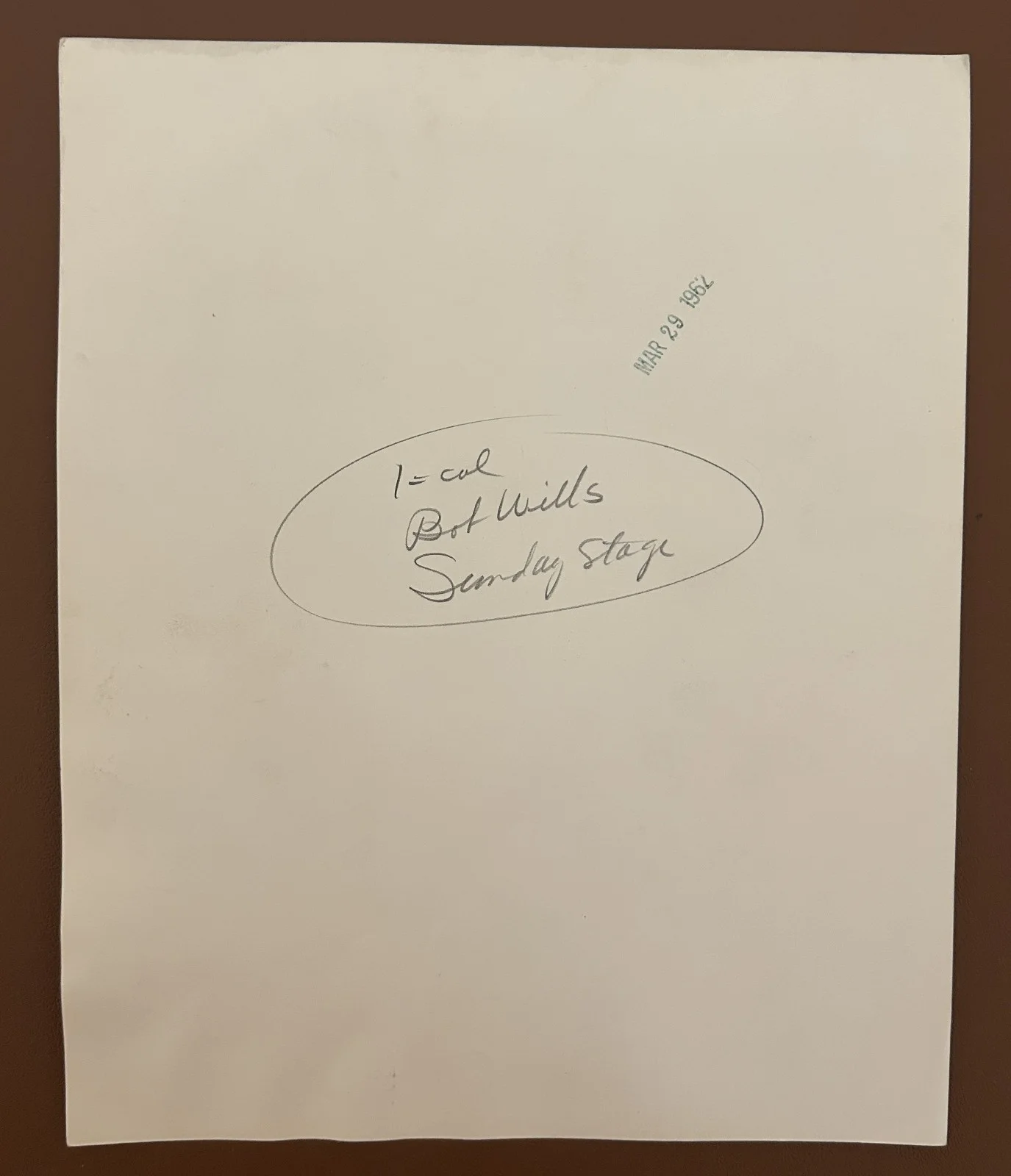 1962 ORIGINAL BOB WILLS (d. 1975) and LEWIS TIERNEY (d. 1964) SIGNED AUTO - PSA!, изображение 2