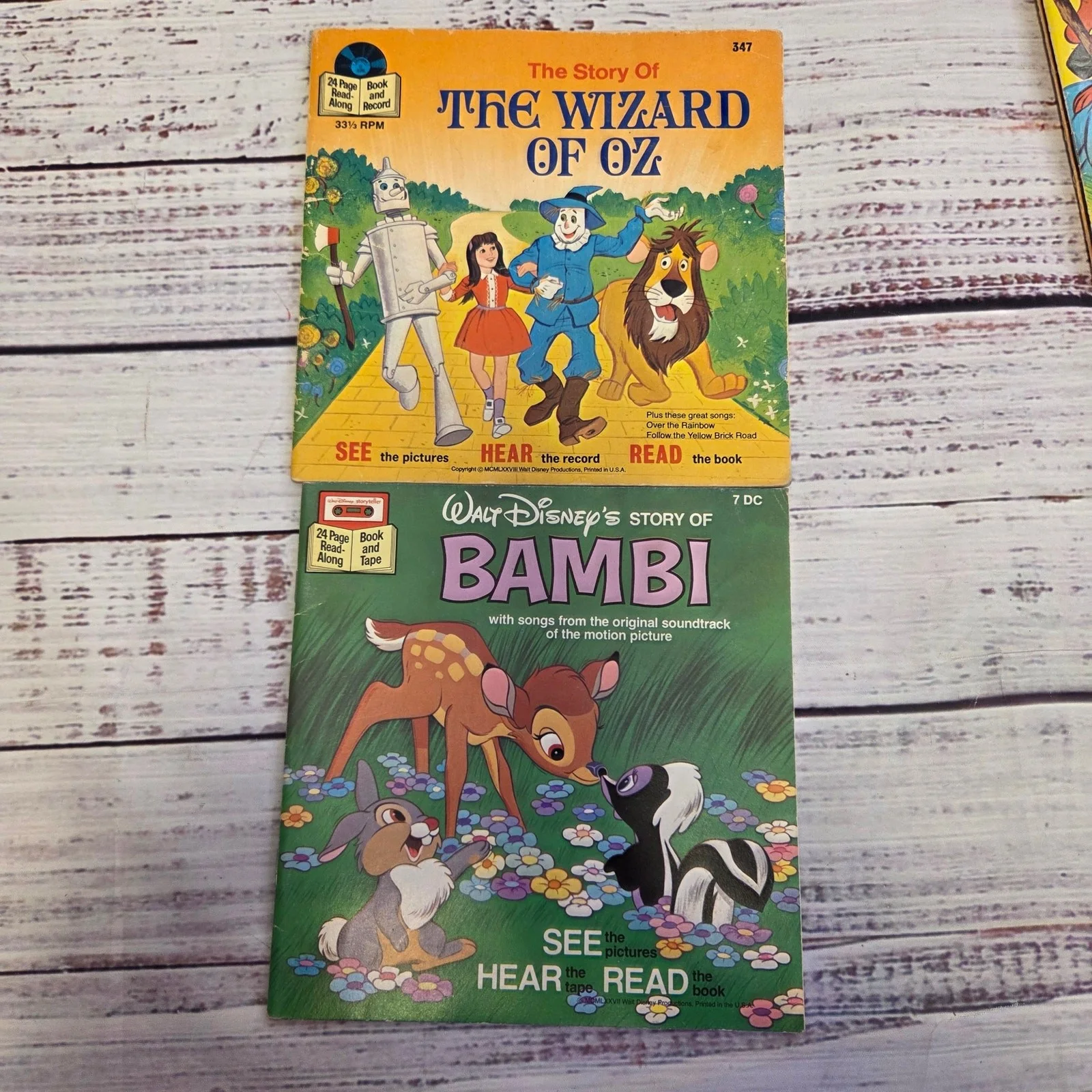 Vintage Disney See Hear Read 5 Book Lot w/2 Cassette Tapes, image 2