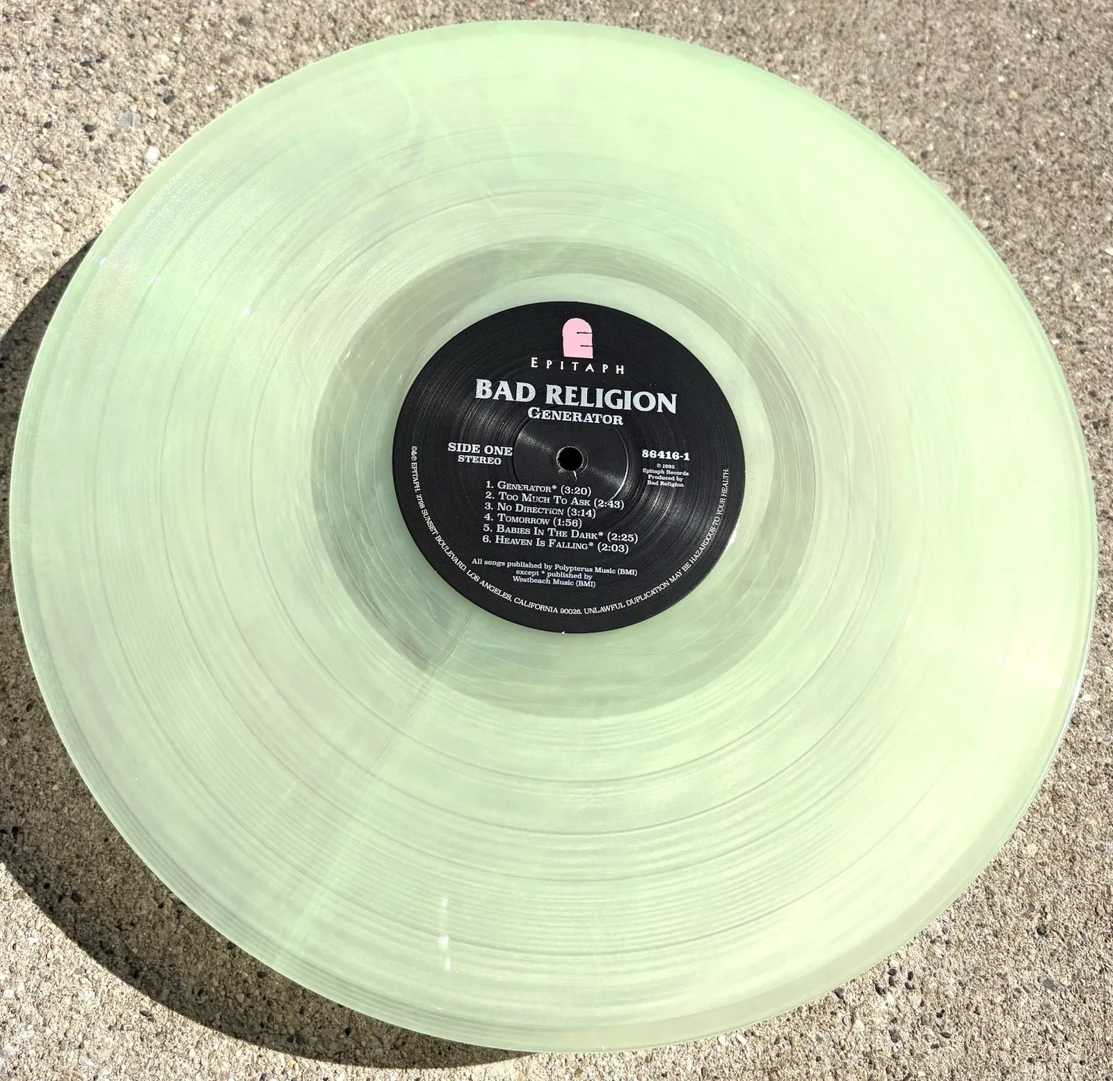 BAD RELIGION SIGNED Clear Vinyl JSA COA Generator, image 5