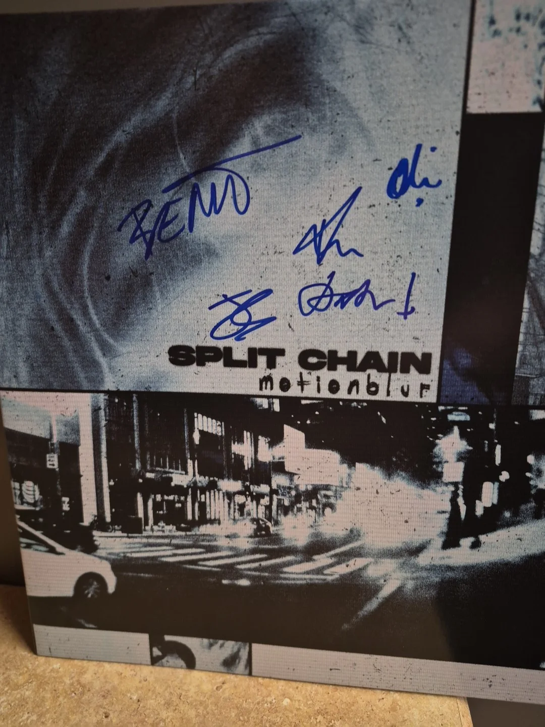Split Chain Band Musicians Signed Motionblur VINYL Record New, image 2