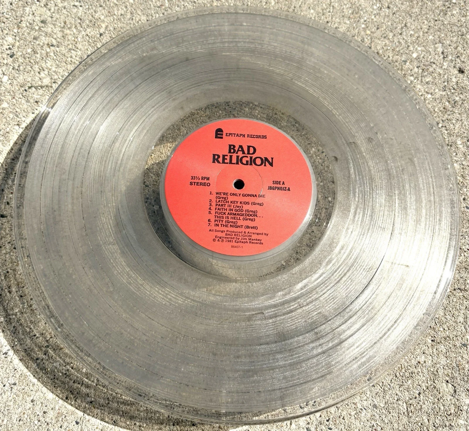 BAD RELIGION SIGNED Clear Vinyl JSA COA How Could Hell Be Any Worse?, image 5