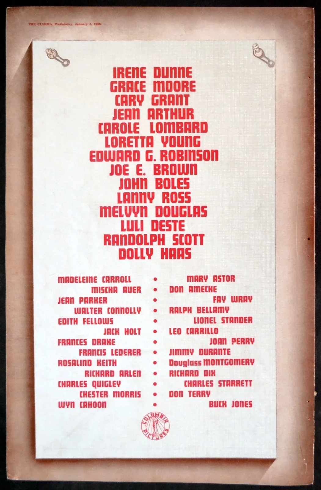 COLUMBIA PICTURES 1938 You Can’t Take It With You TRADE ADVERT, изображение 3