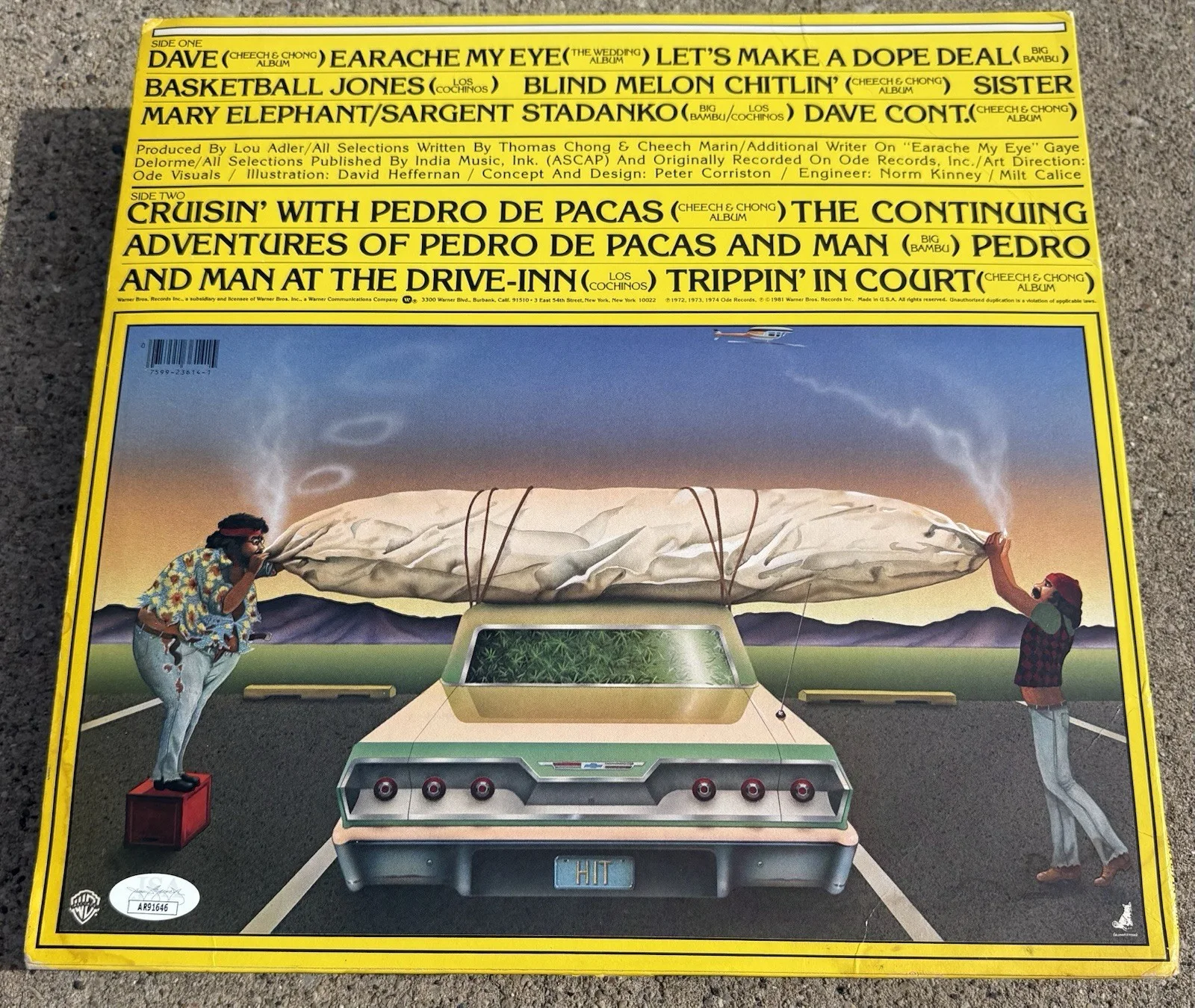 CHEECH AND CHONG SIGNED Vinyl JSA COA Greatest Hit, image 2