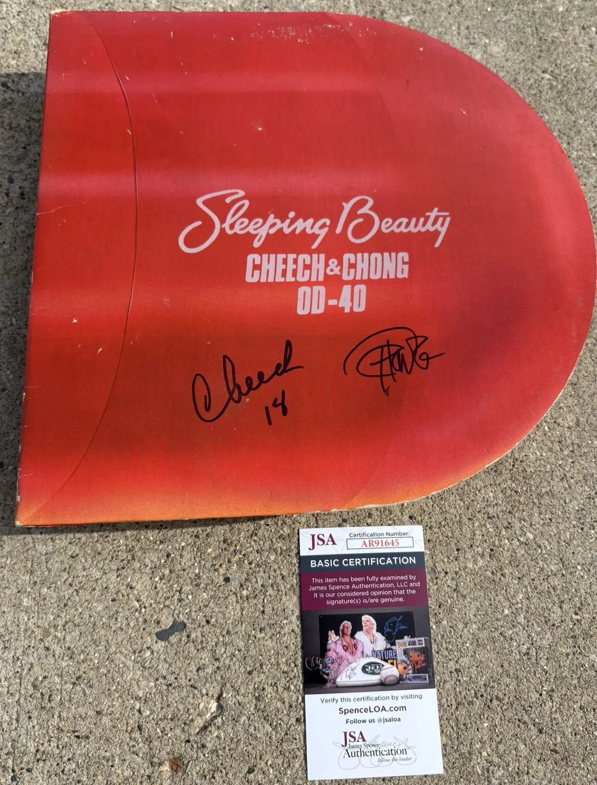 CHEECH AND CHONG SIGNED Vinyl JSA COA Sleeping Beauty, image 2